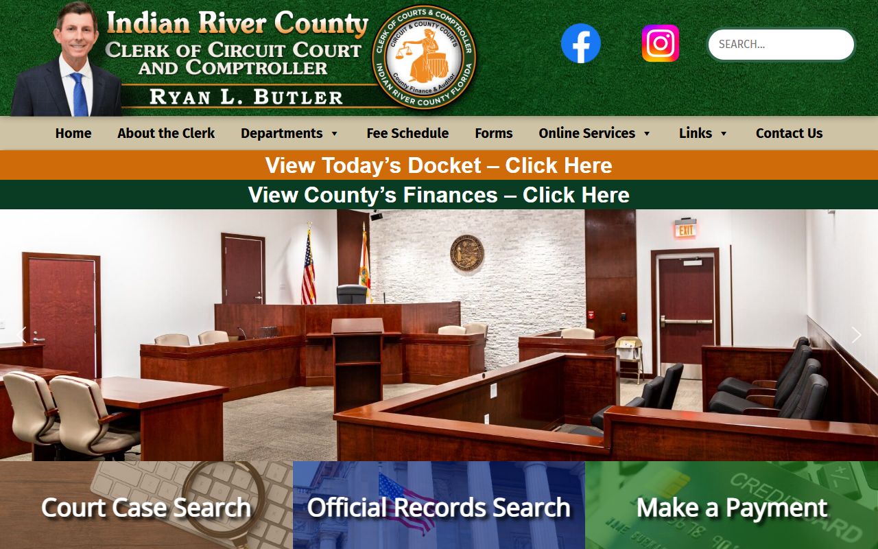Indian River County Clerk of Court homepage for court records