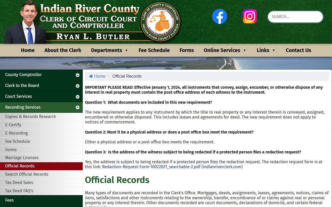 Indian River County official records search portal