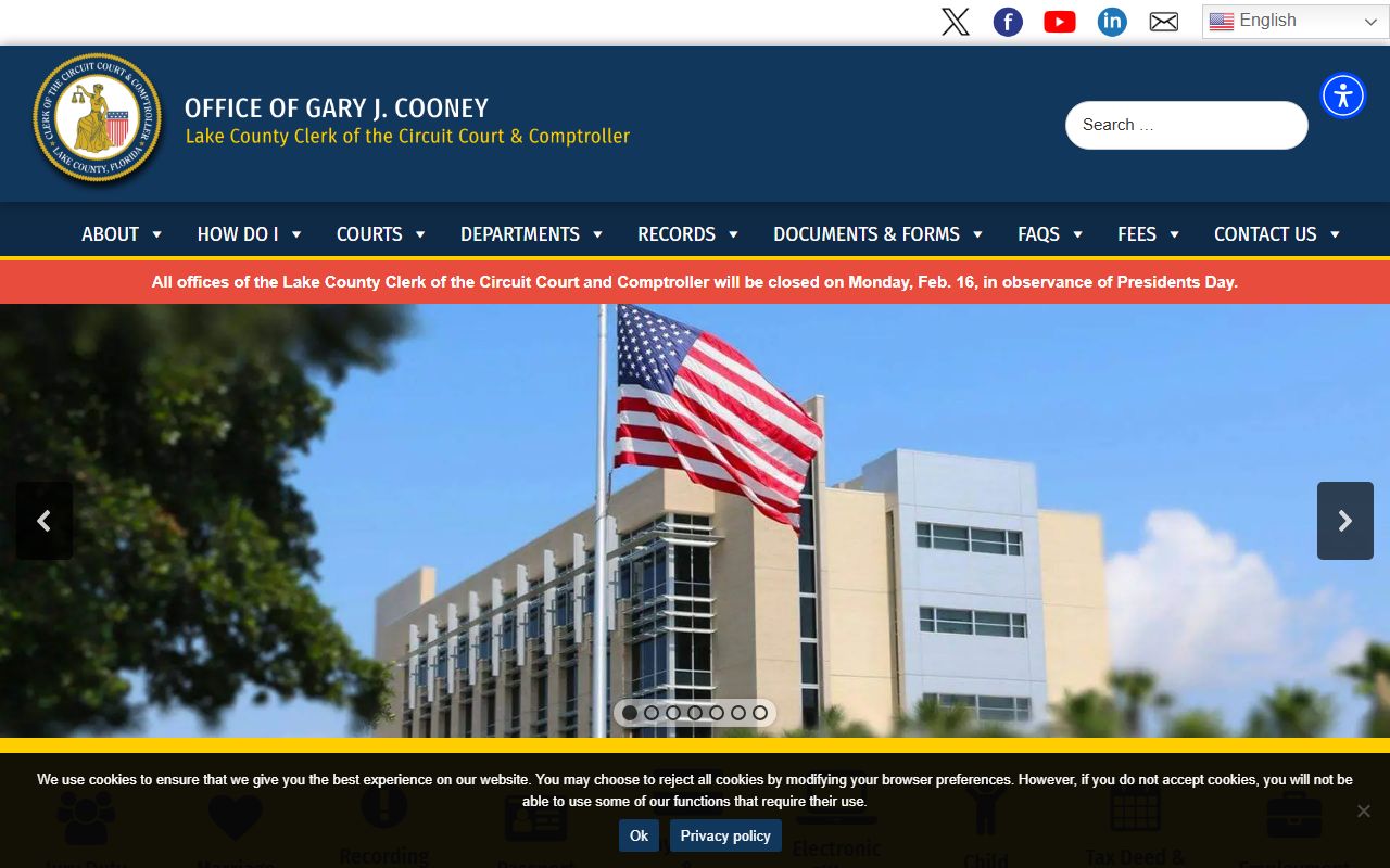 Lake County court records clerk homepage