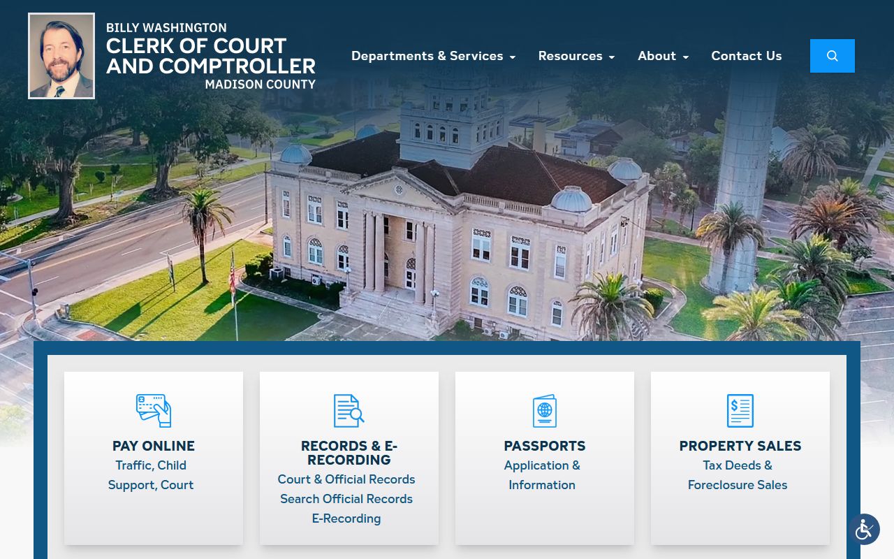 Madison County Clerk of Court homepage for court records