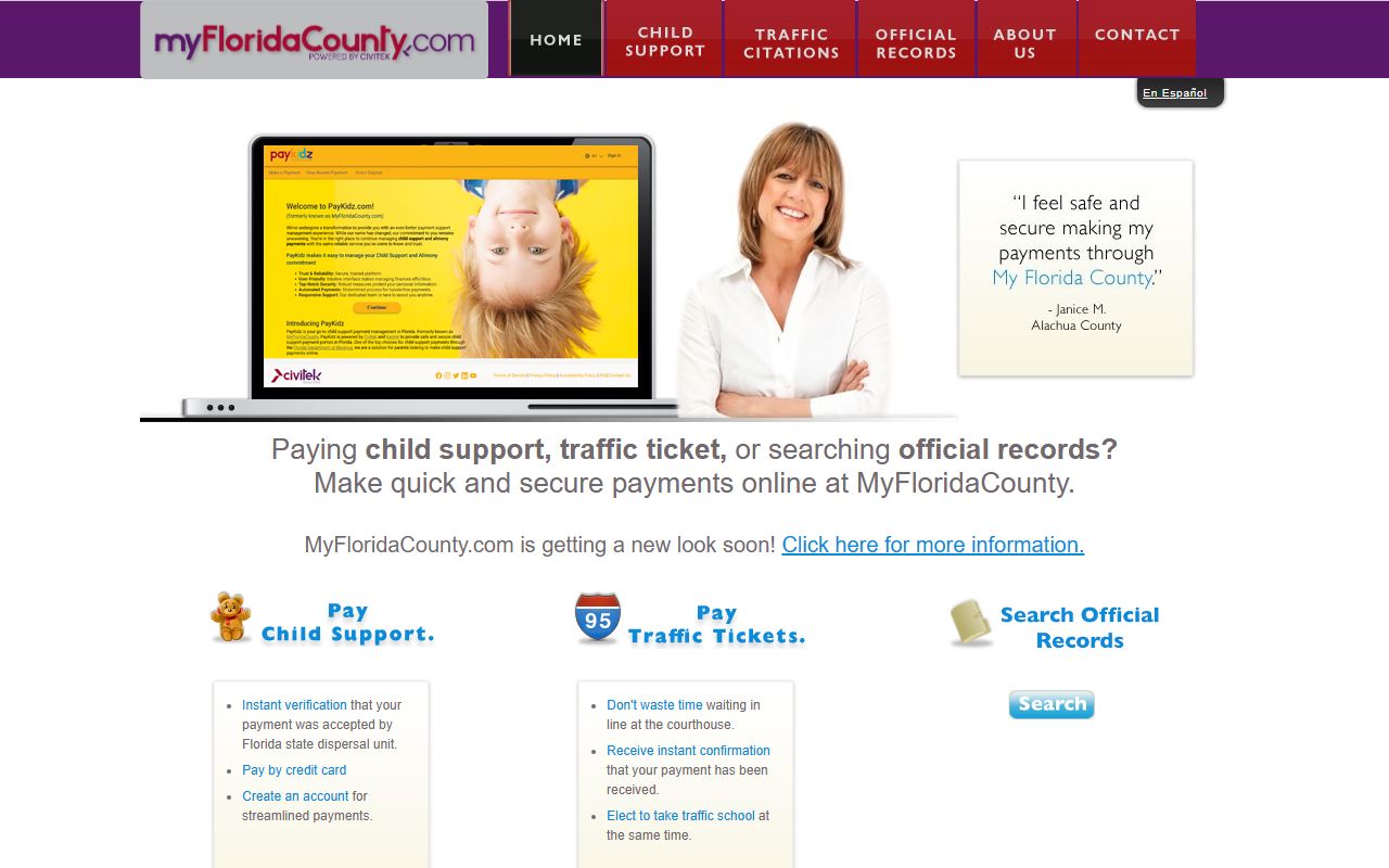 Okeechobee County Clerk of Court homepage for court records