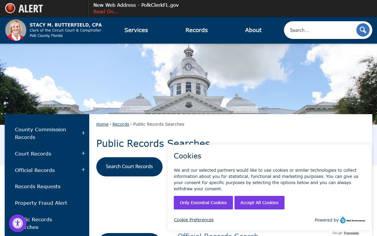 Polk County public records search options for court records