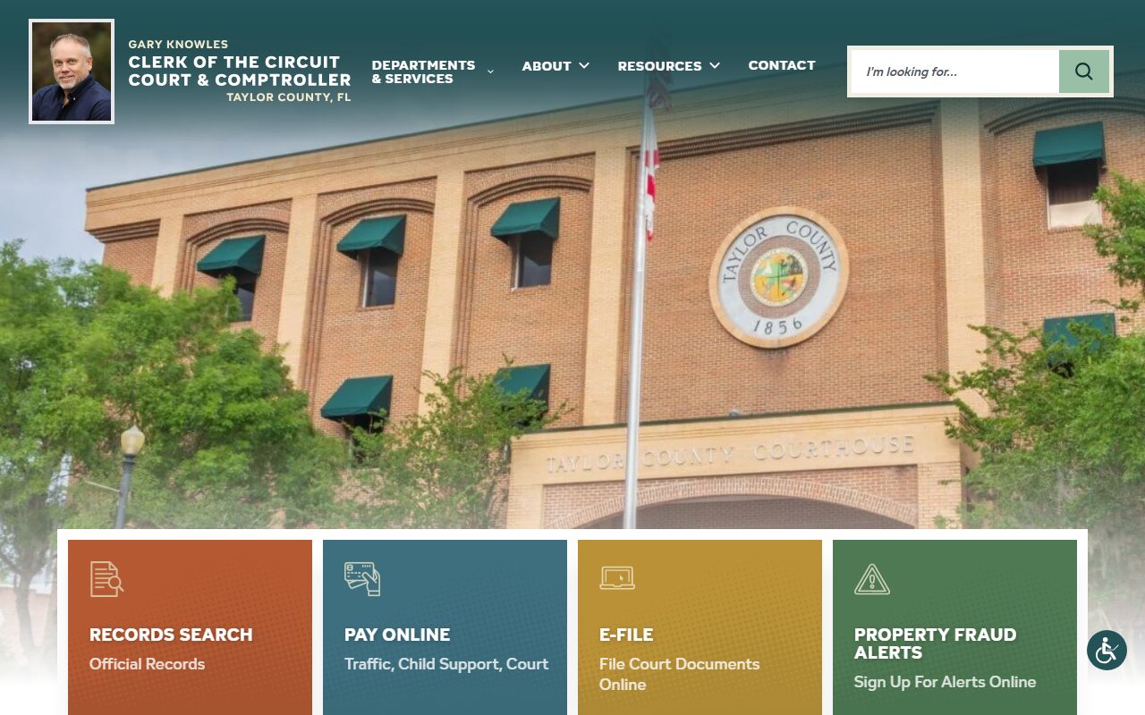 Taylor County Clerk of Court homepage
