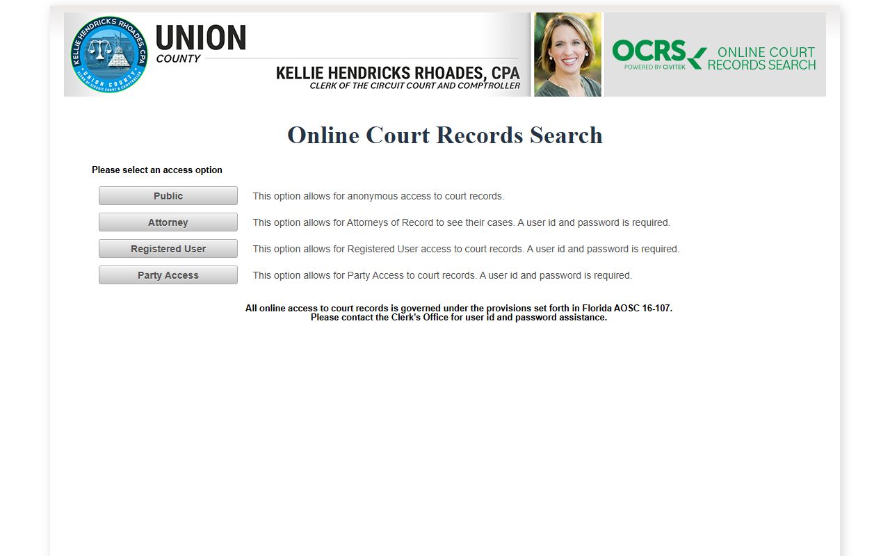 Union County CiviTek online records portal