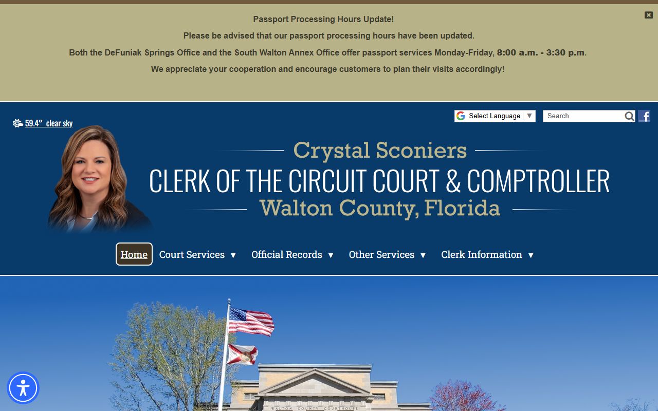 Walton County Clerk of Court homepage