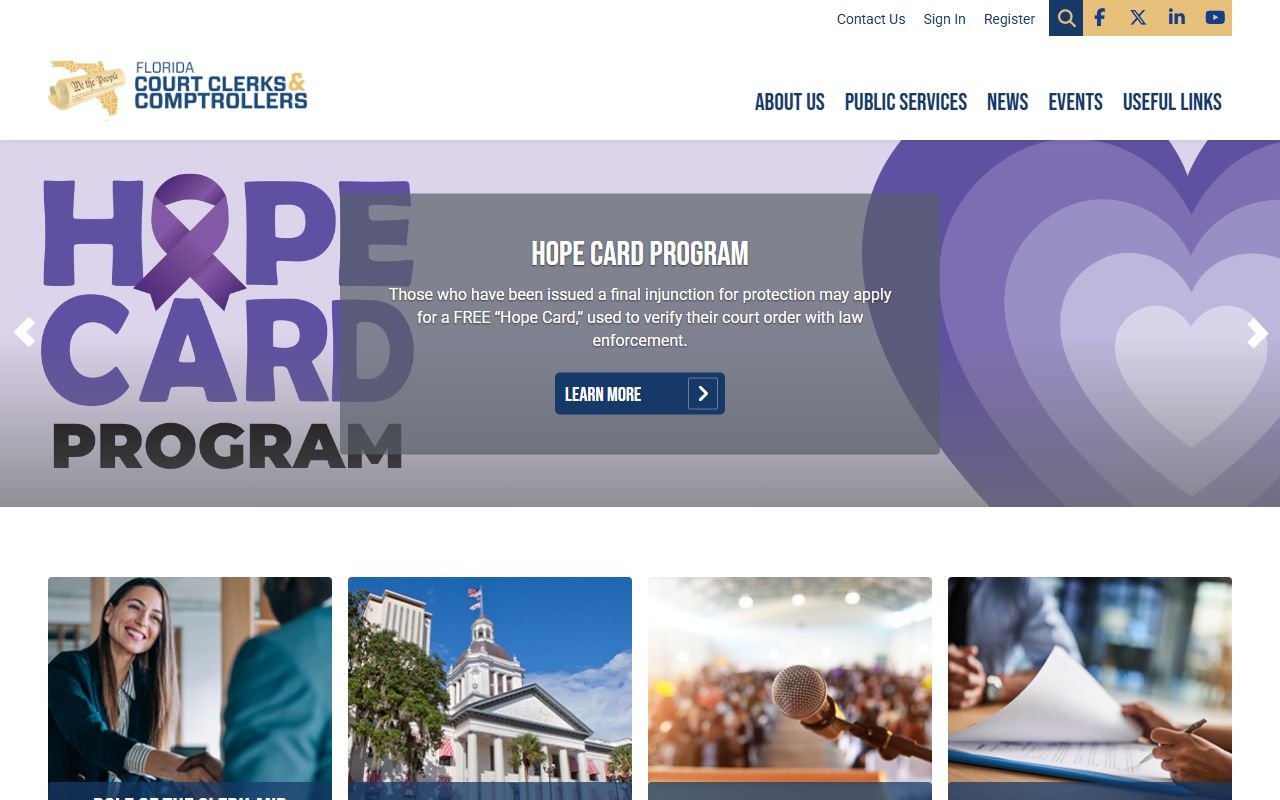 Florida Court Clerks and Comptrollers portal for court records