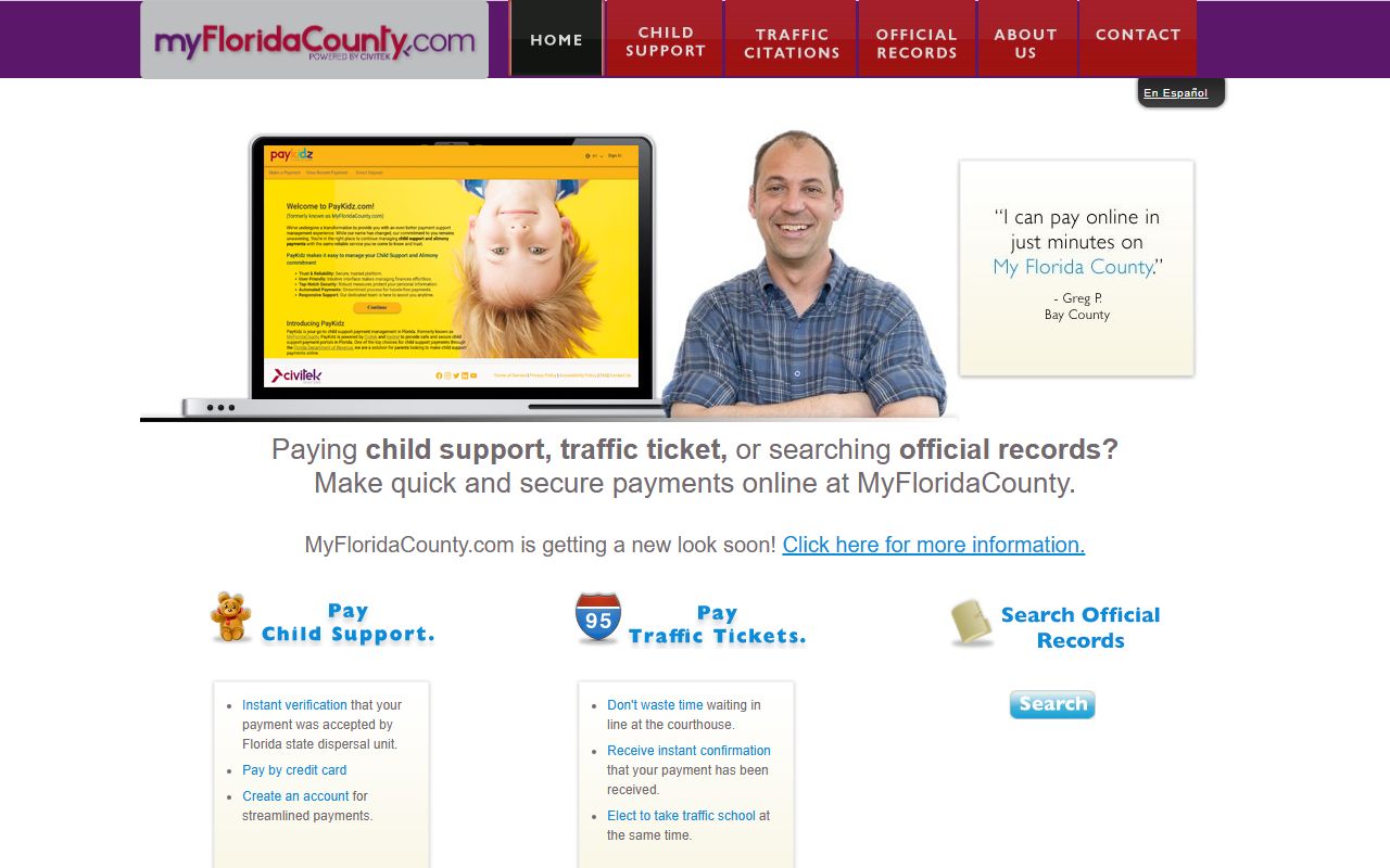MyFloridaCounty payment portal for Florida court records fees