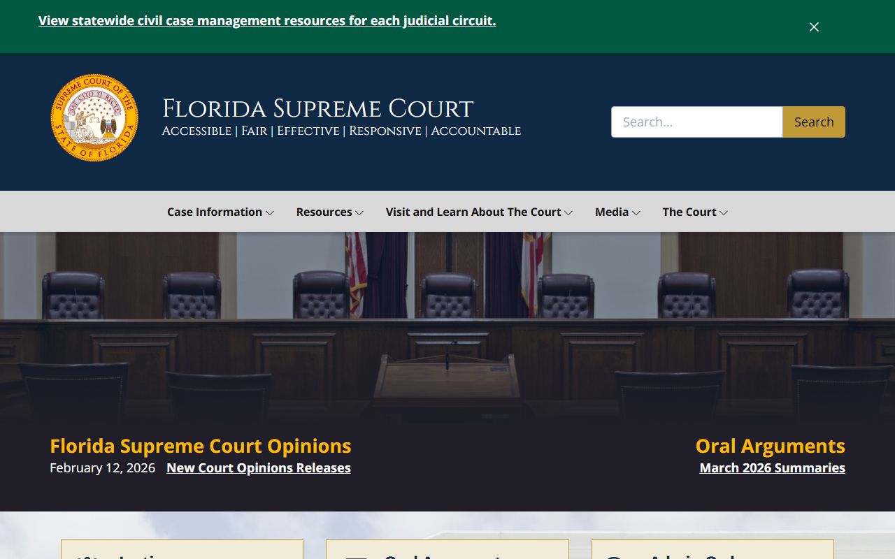 Florida Supreme Court website for court records and opinions